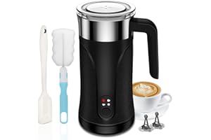 Ovetedot Montalatte Elettrico, Automatico 4 in 1 Cappuccinatore Elettrico, Schiuma di Latte Calda e Fredda, Montalatte Silenzioso per Caffè, Cappuccino, Macchiato, Cioccolata Calda, Nero