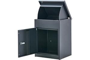 Medium Parcel Box Outdoor Parcel Delivery Box Parcel Drop Box Metal Post Box for Internet Deliveries,Wall Mountable Weatherproof Sturdy Mailbox Home Porch - Atahome Aspendos (Anthracite)