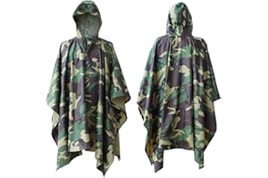 ElifeAcc Waterproof Poncho Multifunctional Rain Poncho Adult Waterproof for Outdoor Activities