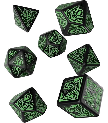 Q-Workshop Classic RPG Dice Set – Weiß/Schwarz, 7-teilig Für Pen & Paper