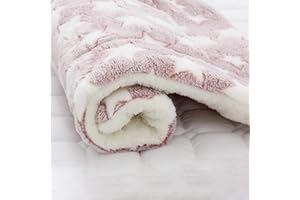Hodfid Cosy Calming Cat Blanket | Blankets Indoor Cats Washable Ultra Soft Dog Bed Mat Premium Flannel Cloth Pet Cushion Pad Dogs, Bean Paste White Star, M: 19''x12''