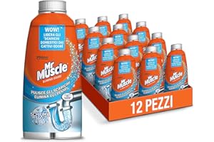 Mr Muscle Schiuma Elimina Odori per Tubi e Scarichi, SICURO PER I TUBI - Formato Scorta da 12 Pezzi da 500 ml