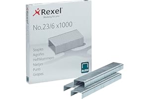 Rexel Punti Metallici 23/6 mm, Confezione da 1000 Pezzi, 2101211