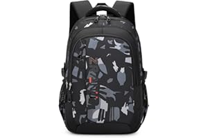 Amythe Zaino Scuola Media e Superiore per Adolescenti- Zainetto Casual da Uomo Leggero e alla Moda Zaini Porta pc, Grande Borsa Scuola Elementari per ragazzi ragazze dai 10 Anni in su -Nero