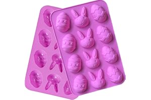 BOOSHMall Moule Chocolat de Pâques, Oeuf de Pâques en Silicone, Moule Lapin Silicone Pâques, œufs de chocolat, pour la Décoration de Gâteaux, Chocolat, Biscuits, Candy, 2 Stück
