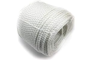 VIAFOREST Corde de 6 mm pour voiles d'ombrage - 50 m - Polyester et Coton - Hydrophobe - Blanc