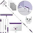 Baseboard Cleaner Tool with Handle, 60" Extendable Long Handle Baseboard Cleaner with 5 Reusable Pads for Baseboards Cleaning, Ceiling, Wall, Floor, Bathroom Kitchen