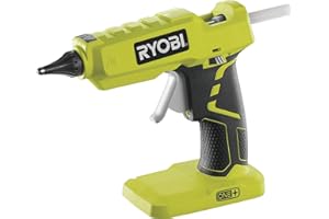 RYOBI - Pistola de Encolar a Batería 18V ONE+ Móvil (No Incluida) Compacta - Se Calienta en 3 Minutos con Indicador - Barras de Pegamento Ø11mm (3 Incluidas) - Punta Ø3mm - R18GLU-0