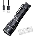 Fenix PD40R v3.0 Tactical Flashlight, 3000 Lumen USB-C Rechargeable Long Throw Police Duty Light with Lumentac Organizer