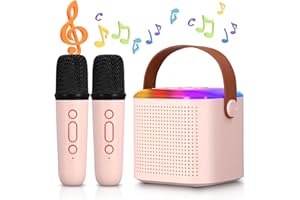 UENNM Macchina per karaoke per bambini e adulti, Microfono Karaoke Macchina, Altoparlante Bluetooth con Microfono con Luci LED ed Effetti di Cambio Voce per Ragazzi e Ragazze