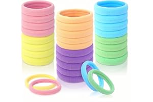 Sularpek 30 Pcs Soft Hair Bands for Women, Hair Bobbles for Thick Hair, No Damage Hair Ties, Thick Hair Bobbles, Strong Elastic Hair Band Hair Accessories for Girls Women(Candy Colors)