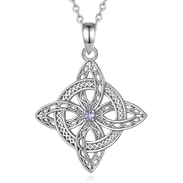 Collana con ciondolo a nodo celtico in malachite, catena in argento sterling, gioielli irlandesi - Italia