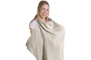 DAKLUNAR Cubierta de Lactancia Materna, Pañuelo Lactancia Materna Lactancia Cubierta de Enfermería con Correas Ajustables para total privacidad cobertura de 360 grados transpirables (Caqui)