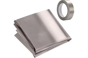 IGTOPS Tela Faraday RF, Tejido de Blindaje, Protege la Señal, Conductor, Bloqueo de Radiación RFID y Señal RF, Patrón a Cuadros, 6 m x 1,1 m, Con Cinta de Blindaje