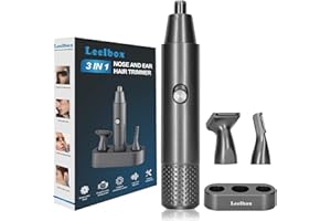 Leelbox Nasenhaartrimmer Nasenhaarschneider Ohrhaarschneider, Nasen und Ohrenhaartrimmer augenbrauenrasierer Superleise,IPX7 Waschbarer Gesichtshaarentferner für Männer und Frauen