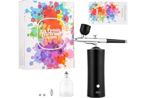 LIARTY Set de Aerógrafo Inalámbrico con Compresor, Compresor de Aerógrafo Portátil, Aerógrafo Recargable para Uñas, Pintura de Modelos, Pasteles, Maquillaje