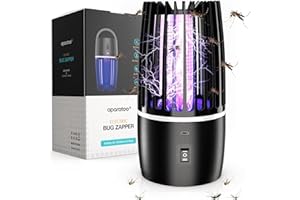 BUBBACARE Insektenvernichter Mückenfalle 4000mAh Elektrisch USB Wiederaufladbarer Mückenvernichter Elektrische Lampe Fliegenfalle Insektenschutz Innen Außenbereich Schädlingsbekämpfung Lockstoff (Schwarz)