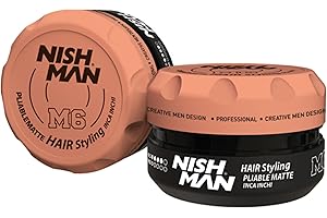 NISHMAN Cera Modellante Opaca M6 - Flessibile Opaca Inca Inchi 100g - Fissaggio Forte e Duraturo con Finitura Opaca - Cera per Capelli Perfetta per Stile e Texture