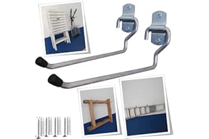 parpyon® 2 crochets muraux crochets pour garage porte-outils mural porte-outils de jardin en acier porte-pneus crochets muraux différents modèles (droit 28 cm)