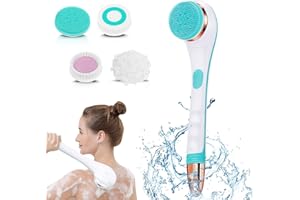 SUUWEE Back Scrubber Body Brush, Electric Body Scrubber Set, Back Scrubbers for Use in Shower, USB Rechargeable Back Brush Shower Brush with Long Handle Deep Cleaning Relaxing