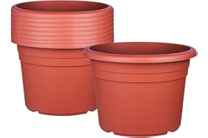 ‎BIGDEAN BigDean 9X Blumentopf Ø 45 cm Farbe Terrakotta Kunststoff Pflanztopf Containertopf Übertopf Pflanzkübel rund 45 x 32 cm