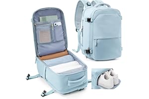 kibachev Sac a Dos Voyage Cabine Avion Homme/Femme, Sac a Dos Valise 40x30x20, Travel Backpack Avec Compartiment à Chaussures Et Poche Humide, Sac a Dos Ordi Portable Imperméable, Sac Travail
