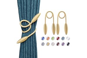 Pretty Jolly 2 Stück DIY gedrehte Vorhang-Raffhalter, kreative dekorative Raffhalter, europäischer Stil, zufällige Modellierung, Vorhanghalter, für Zuhause und Büro, (hellgold)