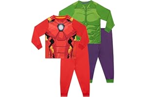 MARVEL PRESS Piżamy Marvel dla Chłopców | Piżamy Avengers dla Dzieci | Zestaw Piżam Hulk i Iron Man