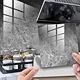 HORIWE Marble Tile Stickers for Kitchen Bathroom Backsplash PVC Waterproof Oil Proof DIY Self Adhesive New Wall Stickers Home Decor 4x4 Inches 20pc (Grey Marble Pattern 2, 10x10cm(4"x4"))
