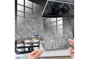 HORIWE Tile Stickers Marbling Wall Tile Stickers Pack of 20 PVC Tile Stickers Tile Film Self-Adhesive Wallpaper Waterproof Wall Sticker for Kitchen, Cabinet, Furniture, Table