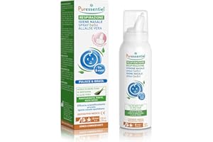 Puressentiel - Respirazione - Spray Igiene Nasale Bebè all’Aloe vera - Dispositivo medico – Azione 3 in 1 – Pulisce e Idrata – Libera le cavità nasali - Acqua di Mare pura – da 0 mesi - 120ml