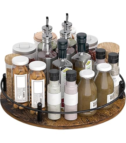 12 Lazy Susan Draaitafel Organizer - Eikenhout Lazy Susan voor Kast Keuken Aanrecht Eettafel Pantry Kast Badkamer Koffie Bar Opslag Kruidenrek Home Decor