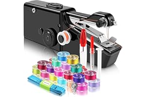 JOKOO Handheld Sewing Machine with Accessories Kit,Mini Sewing Machine for Quick Stitching,Portable Sewing Machine Suitable for Home,Travel and DIY,Electric Handheld Sewing Machine for Beginners