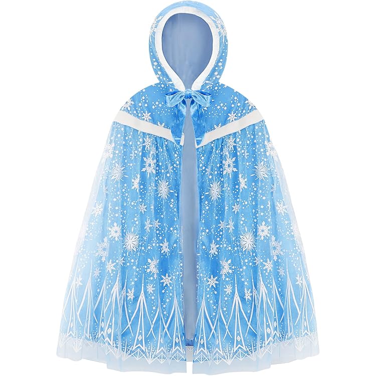 Cape à Capuche En Tulle Avec Paillettes Pour Fille - Halloween, Noël, Fête, Cosplay - Rose, Violet, Bleu