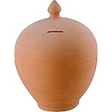 Salvadanaio In Terracotta Grezza - Diametro 20cm | Design Rustico Per Risparmi Monete - Foto 1