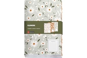 Miquelrius - Cuadernos A5 (142 x 210 mm) cosidos, Pack de 3 libretas, Interior blanco punteado, 32 Hojas de 80 g/m² cada uno, Cubiertas de cartoncillo textura, Colección Spring Flowers