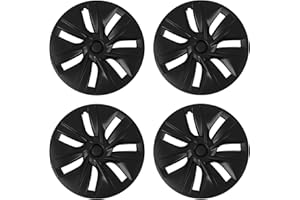 OTUFAN for Tesla Model Y Wheel Cover 19 inch,Black Wheel Hubcaps Fit for Model Y Accessories,4PCS Wheel Cover Hub Caps Replacement for Tesla Model Y 2020-2024 (Standard A)
