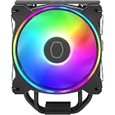 Cooler Master Hyper 212 Halo CPU Sink - Black Aluminum Cladding, 4 Heat Continuous Direct Contact Pipes with Wings, MF120 Halo2 A