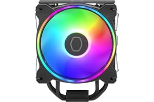 Cooler Master Hyper 212 Halo Disipador de CPU – Acabado Aluminio Negro, 4 Heat Pipes de Contacto Directo Continuo con Aletas, Ventilador MF120 Halo2 ARGB, Soporte LGA1700 y AM5 - Negro