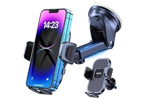 TOPK Car Phone Holder [2023 Upgraded] - Strong Sticky Adjustable 360° Rotation Phone Holder for Cars Dashboard/Windscreen/Air Vent, One-Button Release for 4.0 to 6.7 inch Phones
