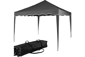 Instent® Basic 3 x 3 m folding gazebo, aluminium gazebo, waterproof (SGS-tested) + UV protection 50+ (Tested by the German Technical Supervisory Association, Rheinland), incl. Accessories, Choice of colours: Side panels - Colours: white champagne, blue, green, burgundy, anthracite., 3 x 3 m + trolley, charcoal