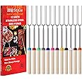 12 PCS Marshmallow Toasting Forks, Smores Sticks for Fire Pit, Telescoping Marshmallow Roasting Sticks Barbecue Forks for Hotdog Hot Dog Bonfire BBQ Smores Skewers for Open Fire Pits Campfire Camping