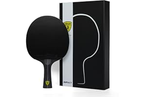 Killerspin Impact SmartGrip Table Tennis Paddles - Black Ping Pong Racket with Case, Table Tennis Equipment for Beginners/Intermediates - Ensures Good Control and Stroke
