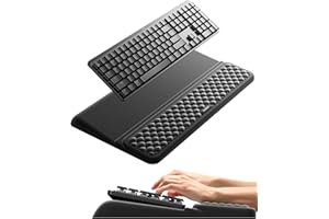 VAYDEER Handballenauflage mit Tastaturständer｜Ergonomische Tastaturablage mit weichem Memory-Schaum｜Tastaturhalter & Handgelenkauflage für Büro, Zuhause und Schule, Schwarz