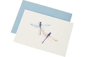PORTICO DESIGNS LTD Portico Designs Gold Foiled Dragonflies Notecard Set of 10 with matching envelopes in presentation box