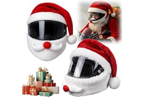 Valicaer Christmas Hat Motorcycle Helmet Cover,Santa Claus Full Face Helmet Cover, Funny Personalized Motorcycle Helmet Cover for Xmas Party Decoration, Durable Protection (Without Helmet)