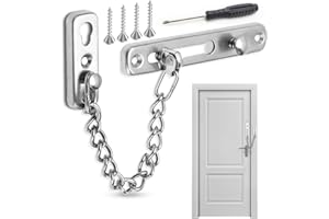 Door Chain Lock, Türkette Sicherheitsschloss, Edelstahl Türkettenschloss für Hotel, Familie, Innentüren, Fenster (silber)