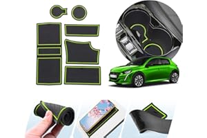 LUWU Compatibile con Peugeot 208 E-208/Peugeot 2008 e-2008 GT Line 2020-2024 2025 Tappetini Antiscivolo in Gomma per Console Centrale Portabicchieri Scanalatura Porta 208 2008 Accessori (Verde)