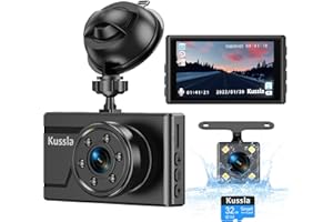 Kussla Dashcam Auto Vorne Hinten 1080P Dual Dash Cam mit 32GB SD-Karte, 3 Zoll IPS Bildschirm Autokamera, Dash Camera Auto mit Nachtsicht,170° Weitwinkel, G-Sensor, Loop-Aufnahme, WDR, Parküberwachung