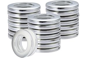 Coolty 32pcs Anillos de Cortina con Ojales Argollas Plásticas para Cortinas para Cortinas de Tela Sala Baño Dormitorio, 40mm Diámetro Interior (Plata Brillante)